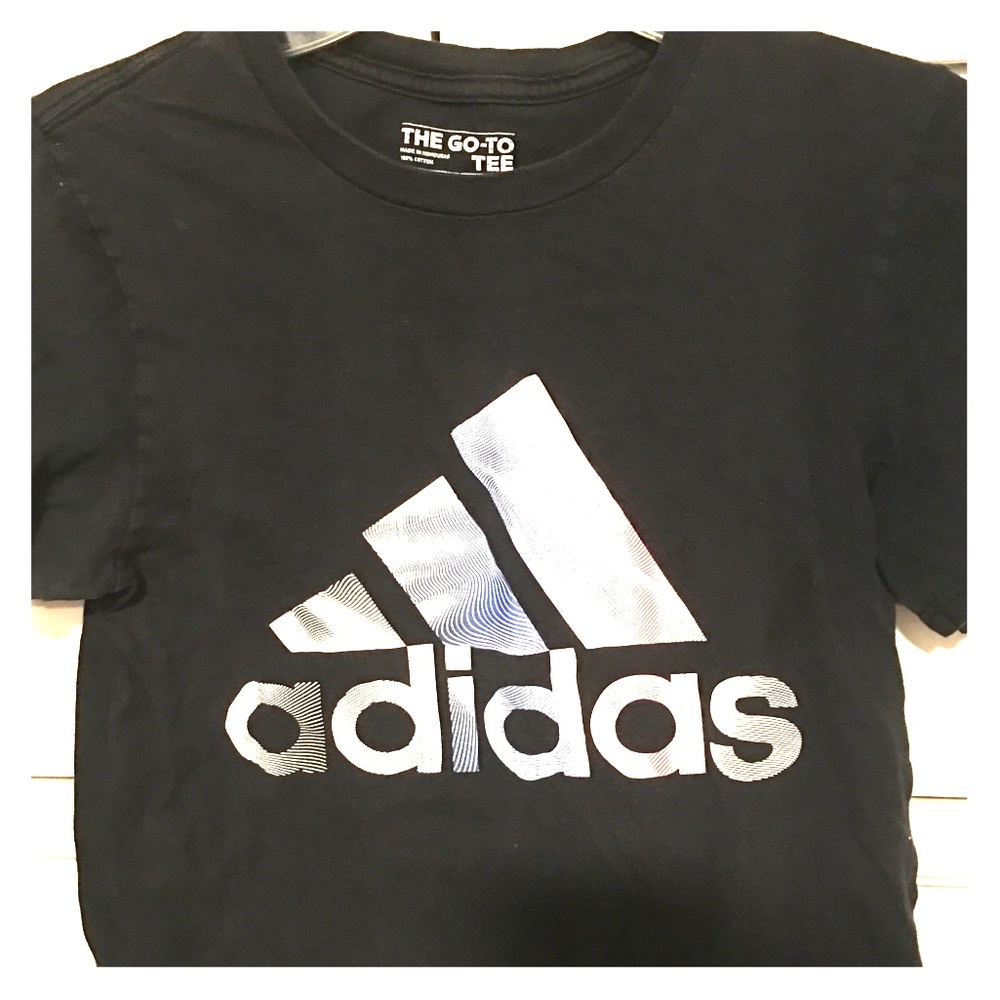 Adidas Black and White Boys T-Shirt
